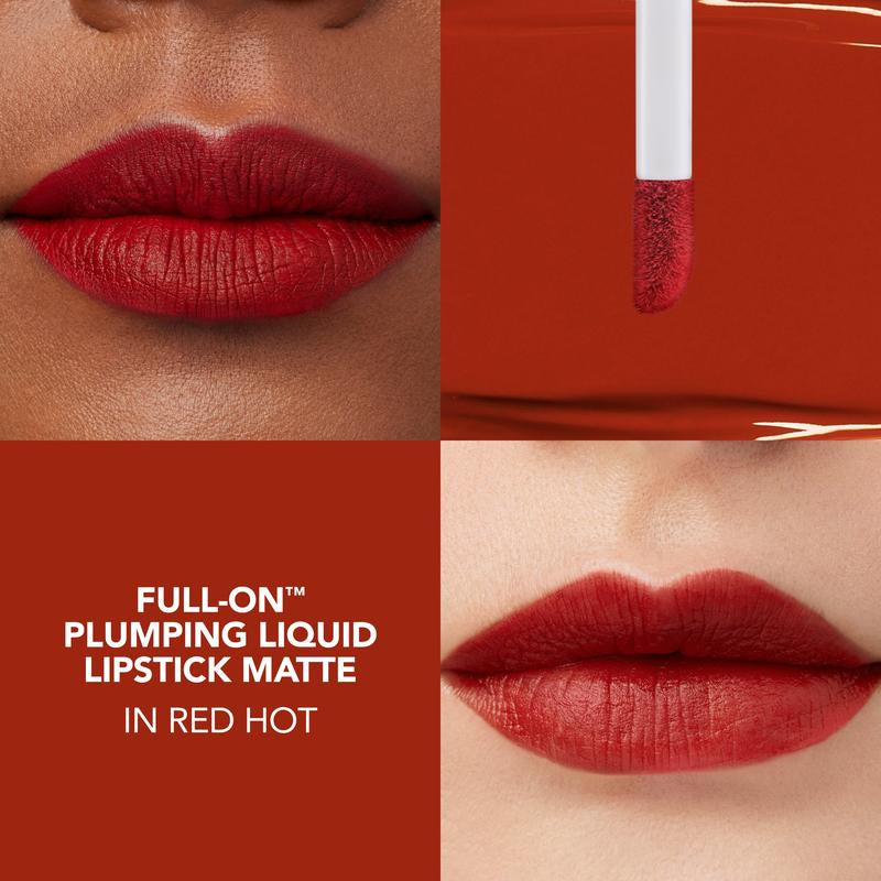 BUXOM Full-On Plumping Liquid Lipstick Matte - Long-Lasting Comfort with Hyaluronic Acid and Peptide Complex, Transfer-Proof Formula