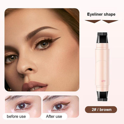 Dual-Head Rotating Eyeliner Stamp Pen - Quick-Dry, Long-Lasting, Smudge-Proof Design for Effortless Cat Eye and Winged Lines - Perfect for Holiday Gifting