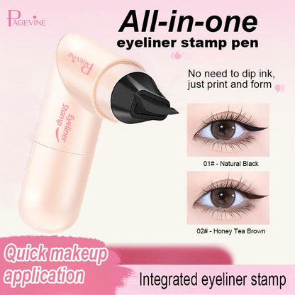 Dual-Head Rotating Eyeliner Stamp Pen - Quick-Dry, Long-Lasting, Smudge-Proof Design for Effortless Cat Eye and Winged Lines - Perfect for Holiday Gifting