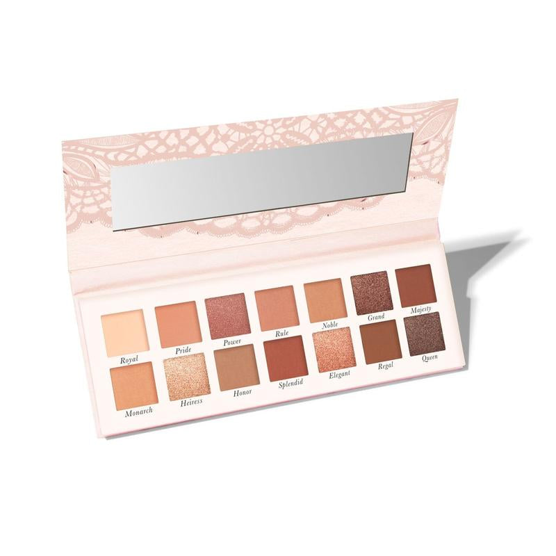 Reigning Rose 14-Color Multi-Finish Eyeshadow Palette: Highly Pigmented Glitter, Matte, and Suede Finishes