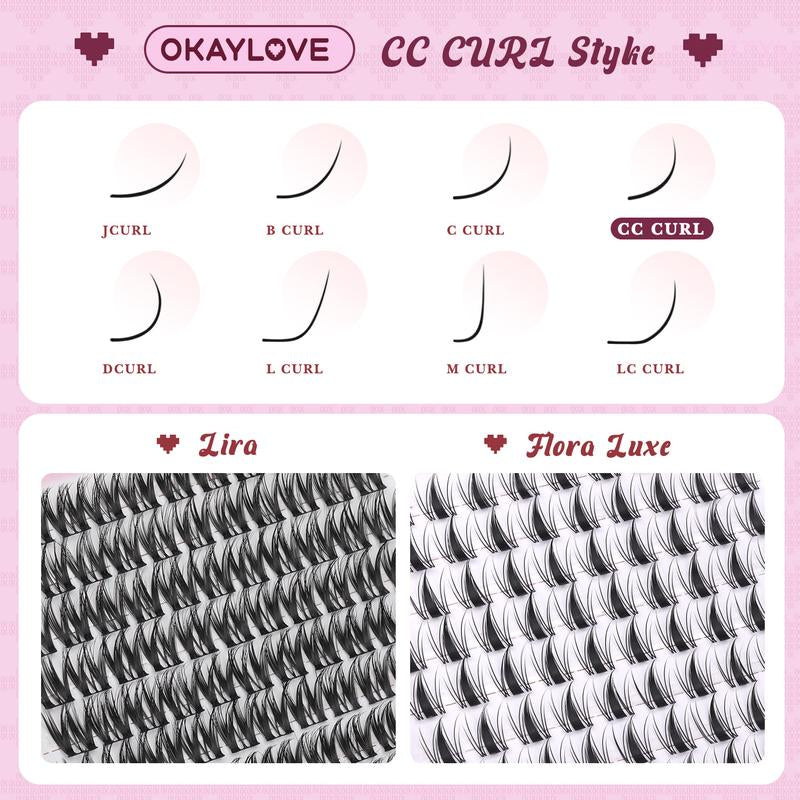 OKAYLOVE Lashes Cluster - Premium Soft Eyelash Extensions in 8/10/12/14/16/18MM, Ideal for DIY Natural Makeup, Perfect Gift for Beauty Enthusiasts