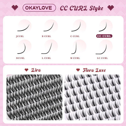OKAYLOVE Lashes Cluster - Premium Soft Eyelash Extensions in 8/10/12/14/16/18MM, Ideal for DIY Natural Makeup, Perfect Gift for Beauty Enthusiasts