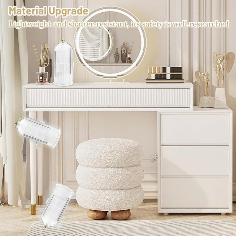 360-Degree Rotating Makeup Brush Organizer with Transparent Lid for Vanity, Bathroom, and Desktop Usage