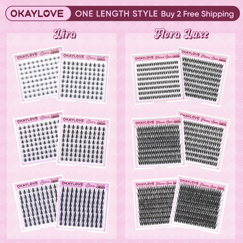 OKAYLOVE Lashes Cluster - Premium Soft Eyelash Extensions in 8/10/12/14/16/18MM, Ideal for DIY Natural Makeup, Perfect Gift for Beauty Enthusiasts
