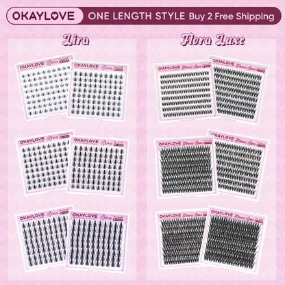 OKAYLOVE Lashes Cluster - Premium Soft Eyelash Extensions in 8/10/12/14/16/18MM, Ideal for DIY Natural Makeup, Perfect Gift for Beauty Enthusiasts