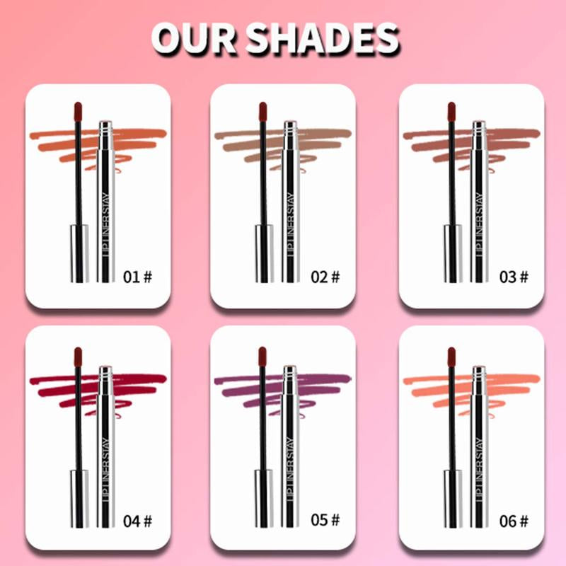 Merycode Peel-Off Lip Liner Pen – Long-Lasting, Smudge-Proof, Vegan & Cruelty-Free | Available in 6 Universal Shades for Enhanced Lip Definition & Semi-Permanent Makeup Gift