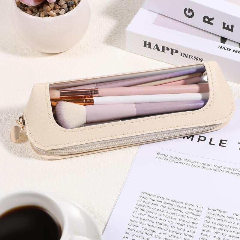Portable Makeup Brush Organizer with Zipper: Ideal for Cosmetics, Stationery, and Travel