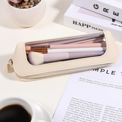 Portable Makeup Brush Organizer with Zipper: Ideal for Cosmetics, Stationery, and Travel