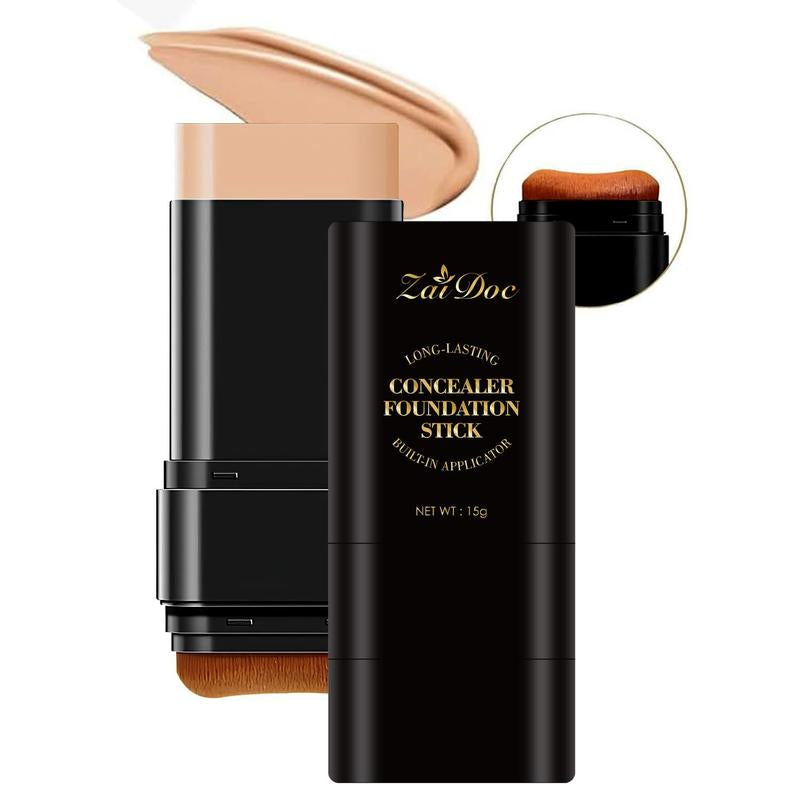 Long-Lasting Concealer Foundation Stick - 15g Lightweight Waterproof, Smudge-Proof, and Easy-Application Makeup Tool for Daily Flawless Skin