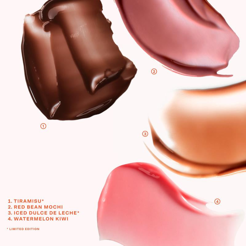 Tower 28 Lil' Softies Lip Treatment Set - Limited Edition Collection of 4 Mini Tubes Featuring New Shades Tiramisu and Iced Dulce De Leche - Moisturizing Lip Balms