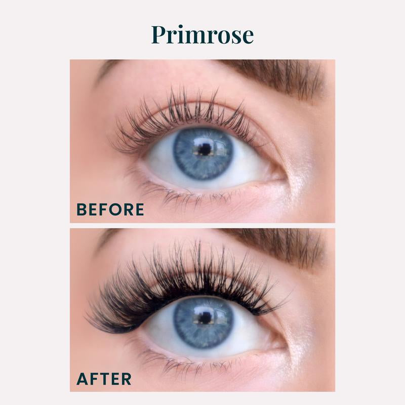 Flutterhabit Primrose Fluffy Cat Eye Cluster Lashes - DIY Lash Extensions, Medium Volume False Eyelashes, 6-Pair Set, Classic C Curl, Long-Wear Underlash Application for Cosmetic Makeup