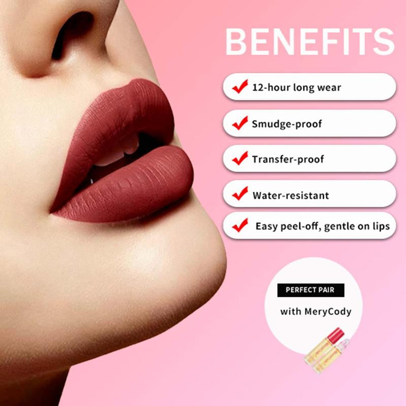 Merycode Peel-Off Lip Liner Pen – Long-Lasting, Smudge-Proof, Vegan & Cruelty-Free | Available in 6 Universal Shades for Enhanced Lip Definition & Semi-Permanent Makeup Gift