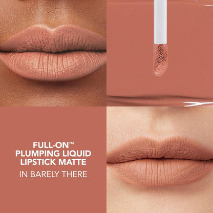 BUXOM Full-On Plumping Liquid Lipstick Matte - Long-Lasting Comfort with Hyaluronic Acid and Peptide Complex, Transfer-Proof Formula
