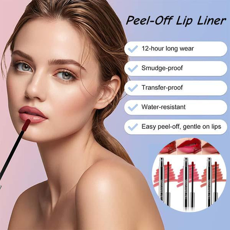Merycode Peel-Off Lip Liner Pen – Long-Lasting, Smudge-Proof, Vegan & Cruelty-Free | Available in 6 Universal Shades for Enhanced Lip Definition & Semi-Permanent Makeup Gift