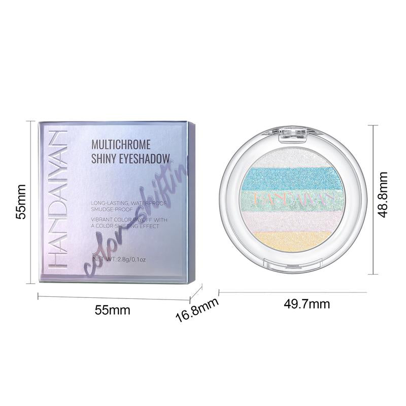 Chameleon Diamond Rainbow Multi-Use Highlighter and Eyeshadow Palette - Long-Lasting, High Pigment, Metallic Glitter Finish