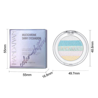 Chameleon Diamond Rainbow Multi-Use Highlighter and Eyeshadow Palette - Long-Lasting, High Pigment, Metallic Glitter Finish