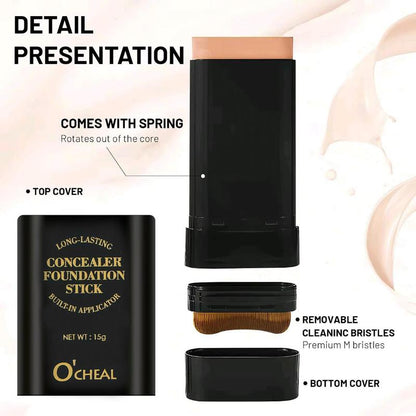 O'CHEAL Dual-Ended Long-Wear Lightweight Foundation and Contour Stick - Brightening Blemish Concealer for Face Contouring