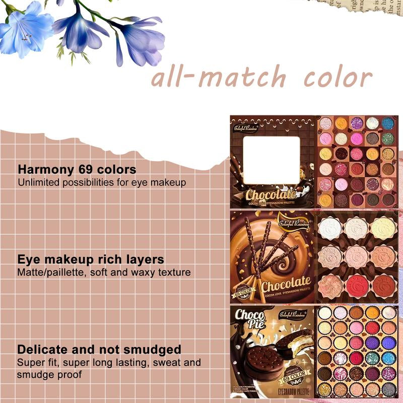 Chocolate Cocoa Love Eyeshadow Palette - Highly Pigmented and Blendable Formulas with Elegant Chocolate-Inspired Designs for Versatile Makeup Looks - Safe and Premium Quality for Beauty Enthusiasts
