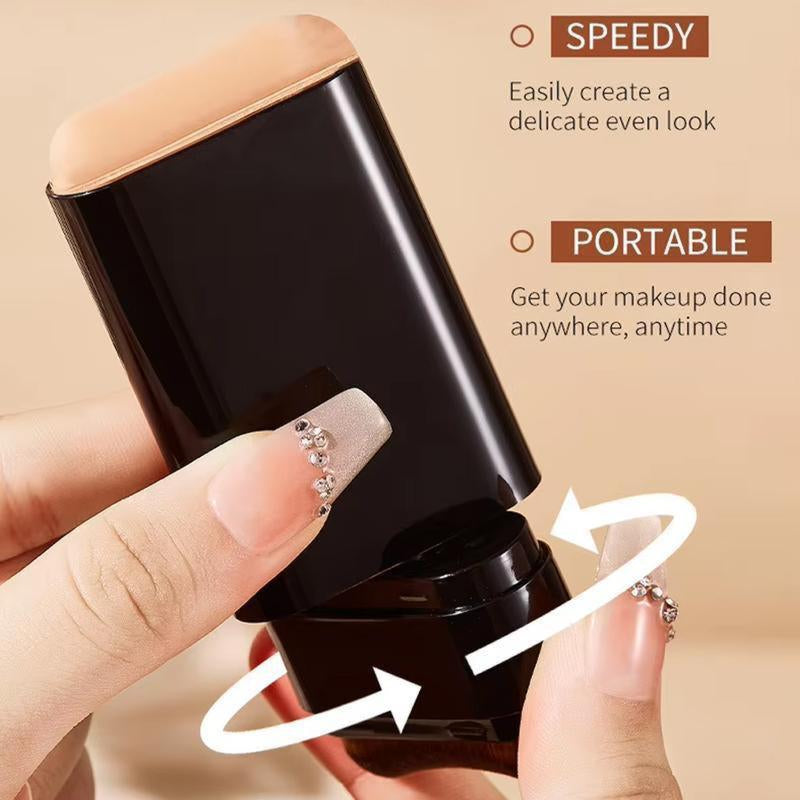 Professional Dual-Ended Foundation Concealer Stick with Built-In Brush - Multi-Use Concealer and Highlighter for Acne Marks and Flawless Nose Contouring