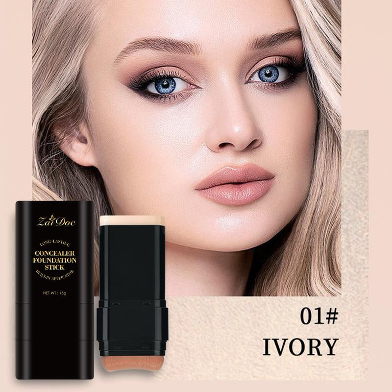 Long-Lasting Concealer Foundation Stick - 15g Lightweight Waterproof, Smudge-Proof, and Easy-Application Makeup Tool for Daily Flawless Skin