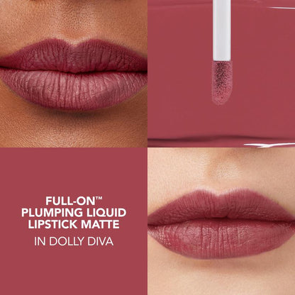 BUXOM Full-On Plumping Liquid Lipstick Matte - Long-Lasting Comfort with Hyaluronic Acid and Peptide Complex, Transfer-Proof Formula