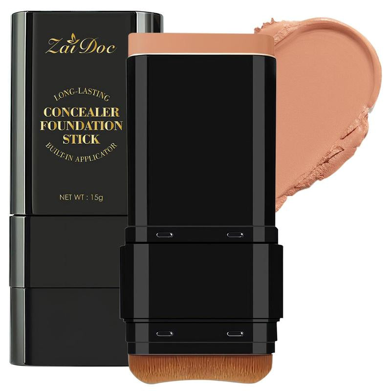 Long-Lasting Concealer Foundation Stick - 15g Lightweight Waterproof, Smudge-Proof, and Easy-Application Makeup Tool for Daily Flawless Skin