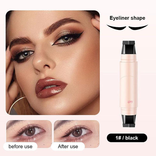 Dual-Head Rotating Eyeliner Stamp Pen - Quick-Dry, Long-Lasting, Smudge-Proof Design for Effortless Cat Eye and Winged Lines - Perfect for Holiday Gifting