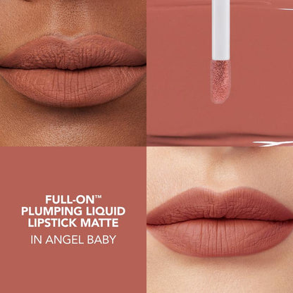 BUXOM Full-On Plumping Liquid Lipstick Matte - Long-Lasting Comfort with Hyaluronic Acid and Peptide Complex, Transfer-Proof Formula