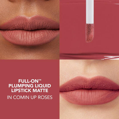 BUXOM Full-On Plumping Liquid Lipstick Matte - Long-Lasting Comfort with Hyaluronic Acid and Peptide Complex, Transfer-Proof Formula
