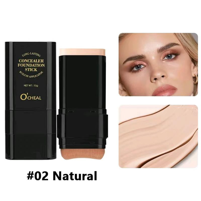 O'CHEAL Dual-Ended Long-Wear Lightweight Foundation and Contour Stick - Brightening Blemish Concealer for Face Contouring