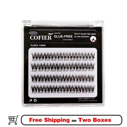 Cofier No-Glue Lash Clusters - 40 Piece Self-Adhesive Eyelash Set with Uniform Lengths (10/12/14mm) for Effortless, Natural Application Suitable for Beginners