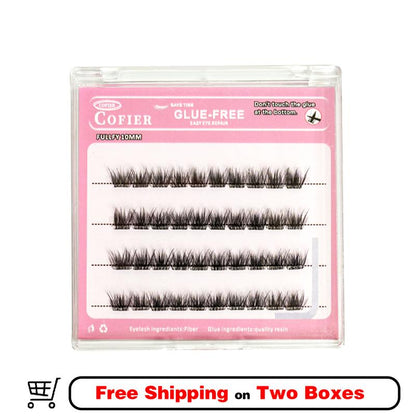 Cofier No-Glue Lash Clusters - 40 Piece Self-Adhesive Eyelash Set with Uniform Lengths (10/12/14mm) for Effortless, Natural Application Suitable for Beginners