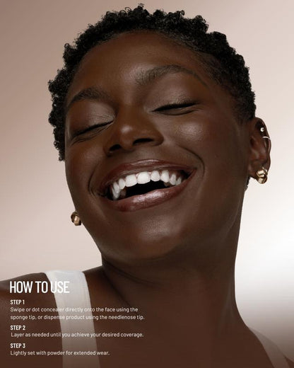 Bright Start Creamy Buildable Airbrush Concealer with Removable Sponge Applicator for a Flawless Finish