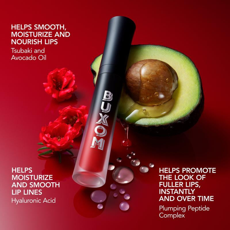 BUXOM Full-On Plumping Liquid Lipstick Matte - Long-Lasting Comfort with Hyaluronic Acid and Peptide Complex, Transfer-Proof Formula