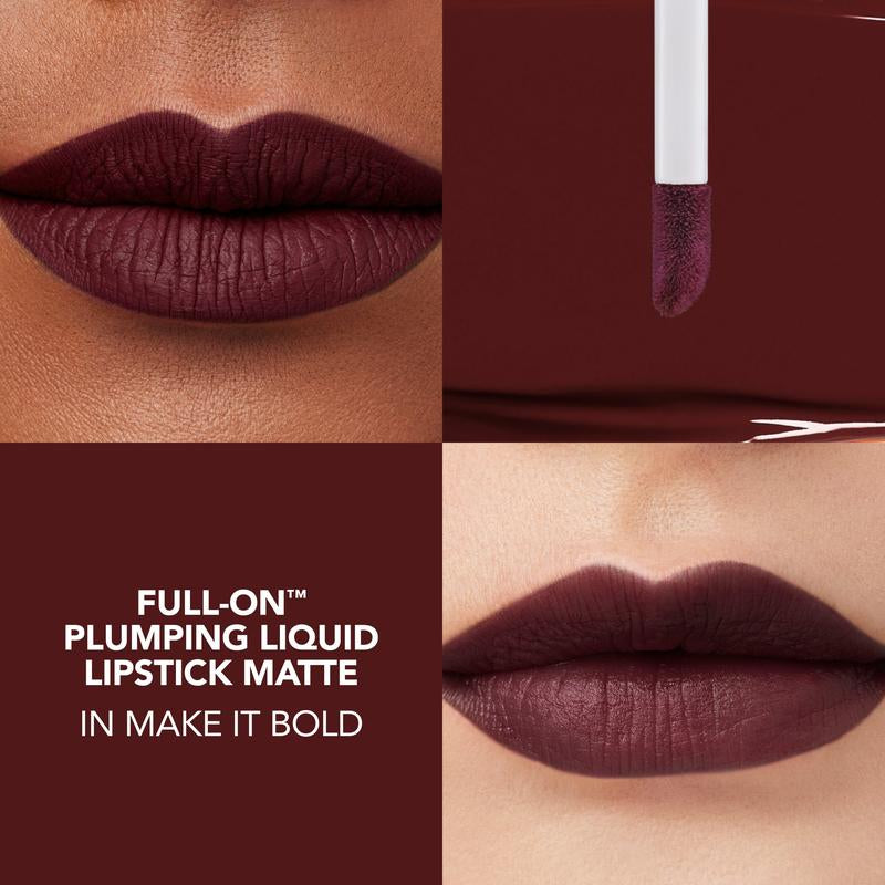 BUXOM Full-On Plumping Liquid Lipstick Matte - Long-Lasting Comfort with Hyaluronic Acid and Peptide Complex, Transfer-Proof Formula