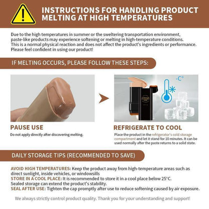 Professional Dual-Ended Foundation Concealer Stick with Built-In Brush - Multi-Use Concealer and Highlighter for Acne Marks and Flawless Nose Contouring