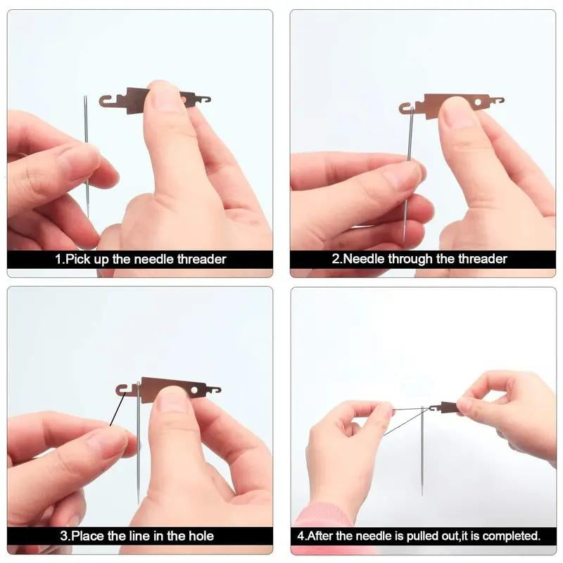 34/36 Piece Big Eye Steel Needle and Thread Set - Portable DIY Sewing Kit for Beginners and Professionals, Ideal Gift for Moms, Grandmothers, and Craft Enthusiasts