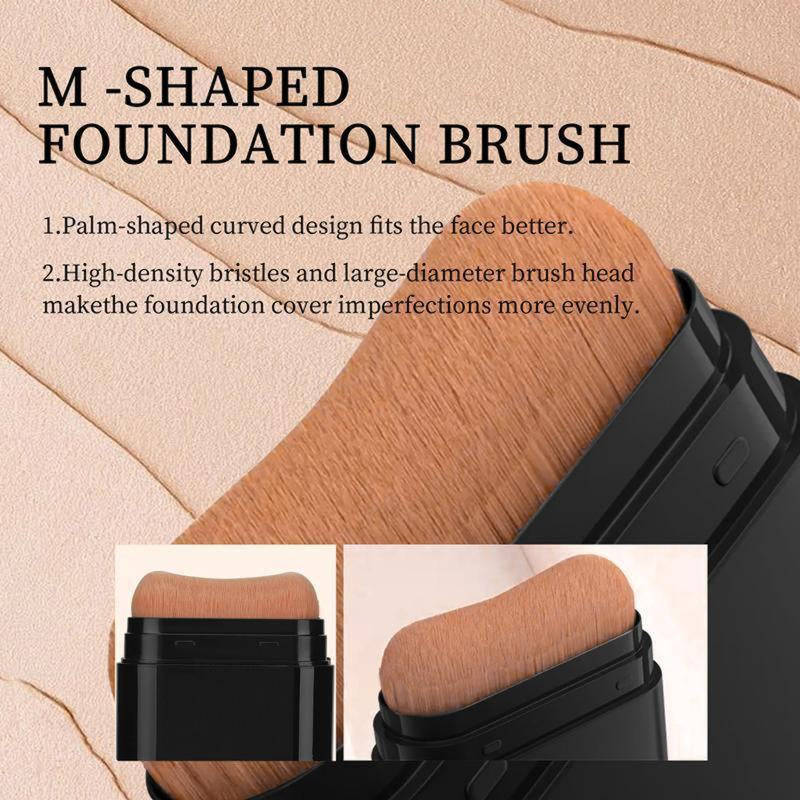 Professional Dual-Ended Foundation Concealer Stick with Built-In Brush - Multi-Use Concealer and Highlighter for Acne Marks and Flawless Nose Contouring