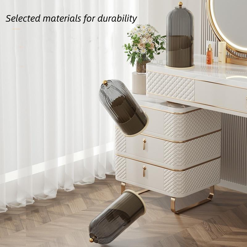 Elegant Rotatable Clear Makeup Brush Storage Box - Lightweight Organizer for Home and Travel, Perfect for Christmas Gifting