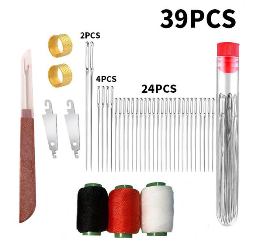 39-Piece Premium Steel Needles Set for Quilting and Sewing - Long and Thin Handmade Needles Kit for DIY Projects