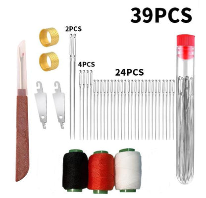 39-Piece Premium Steel Needles Set for Quilting and Sewing - Long and Thin Handmade Needles Kit for DIY Projects