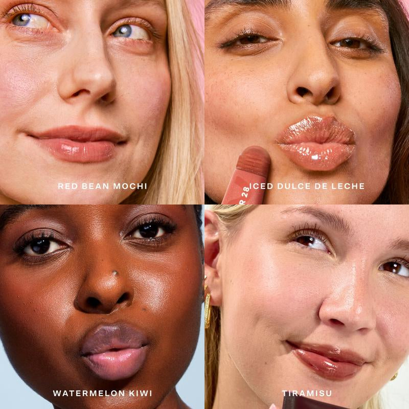 Tower 28 Lil' Softies Lip Treatment Set - Limited Edition Collection of 4 Mini Tubes Featuring New Shades Tiramisu and Iced Dulce De Leche - Moisturizing Lip Balms