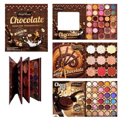 Chocolate Cocoa Love Eyeshadow Palette - Highly Pigmented and Blendable Formulas with Elegant Chocolate-Inspired Designs for Versatile Makeup Looks - Safe and Premium Quality for Beauty Enthusiasts