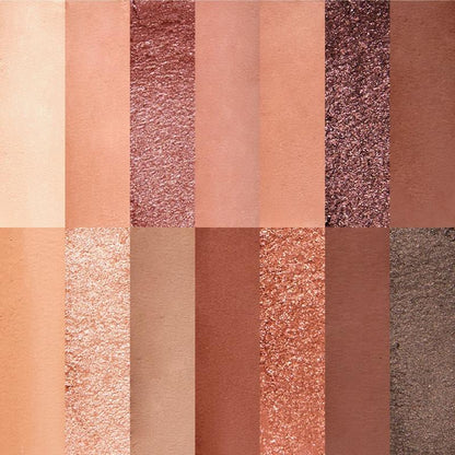 Reigning Rose 14-Color Multi-Finish Eyeshadow Palette: Highly Pigmented Glitter, Matte, and Suede Finishes