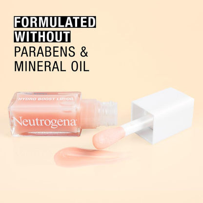 Neutrogena Hydro Boost Tinted Lip Oil with Hyaluronic Acid - Light Pink Shade, 0.2 Oz - Glossy Hydrating Moisture for Daily Lip Care