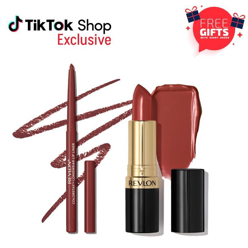 Revlon Exclusive Viral Lip Kit: Colorstay Longwear Lip Liner and Super Lustrous Lipstick