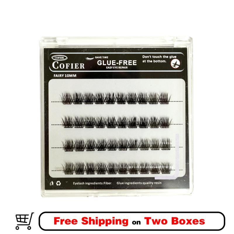 Cofier No-Glue Lash Clusters - 40 Piece Self-Adhesive Eyelash Set with Uniform Lengths (10/12/14mm) for Effortless, Natural Application Suitable for Beginners