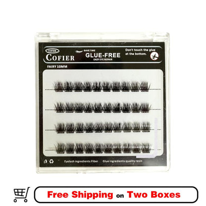 Cofier No-Glue Lash Clusters - 40 Piece Self-Adhesive Eyelash Set with Uniform Lengths (10/12/14mm) for Effortless, Natural Application Suitable for Beginners