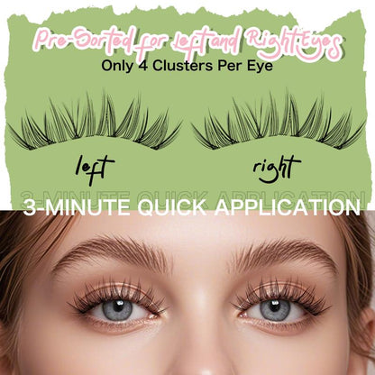 KEYYOU Cat Eye DIY Lash Extension Kit - Ultra-Thin Invisible Band, Waterproof, Long-Lasting Clusters; Beginner-Friendly Velvet Lashes