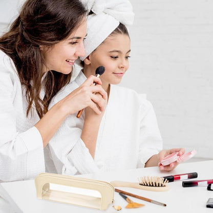 Portable Makeup Brush Organizer with Zipper: Ideal for Cosmetics, Stationery, and Travel